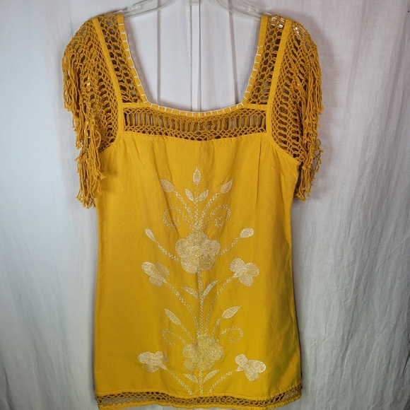 Free People Womens_ Pullover Dress Size 10 In Yellow - Picture 1 of 11